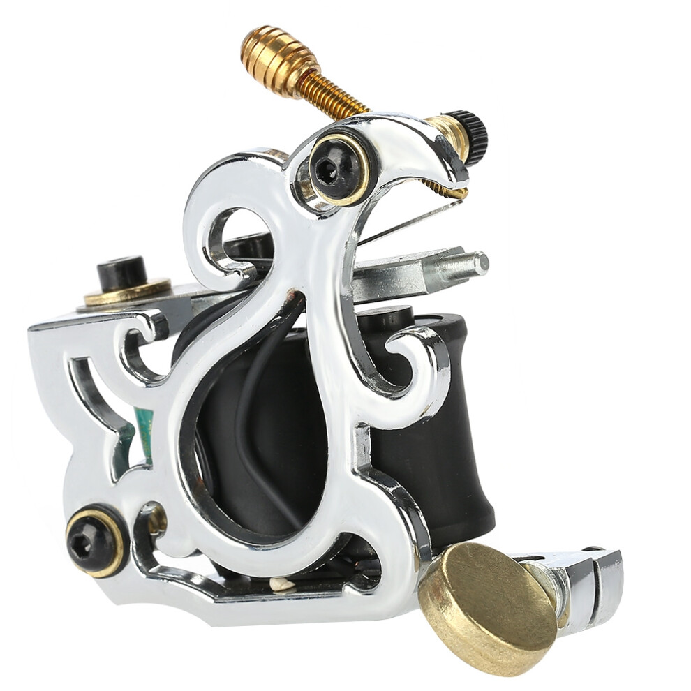 Alloy Tattoo Machine Liner Shade Coloring Gun 10 Wraps Coil