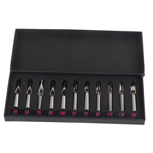 11x Tattoo-Nadeln, Edelstahl, Mix-Set