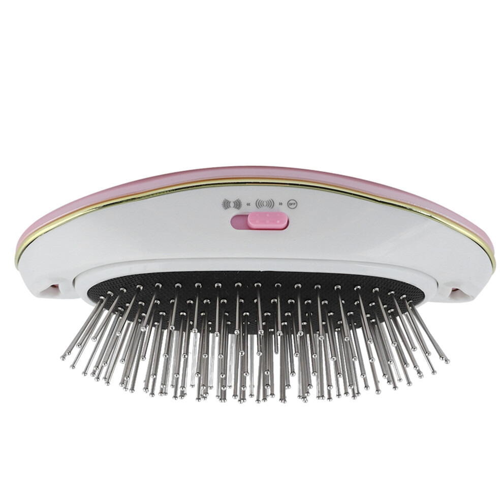 Pink Negative Ion Hairbrush Electric Scalp Massage Comb