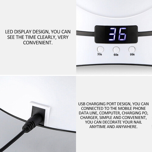 36W UV-Nageltrockner mit 12 LEDs & Timer - USB 1