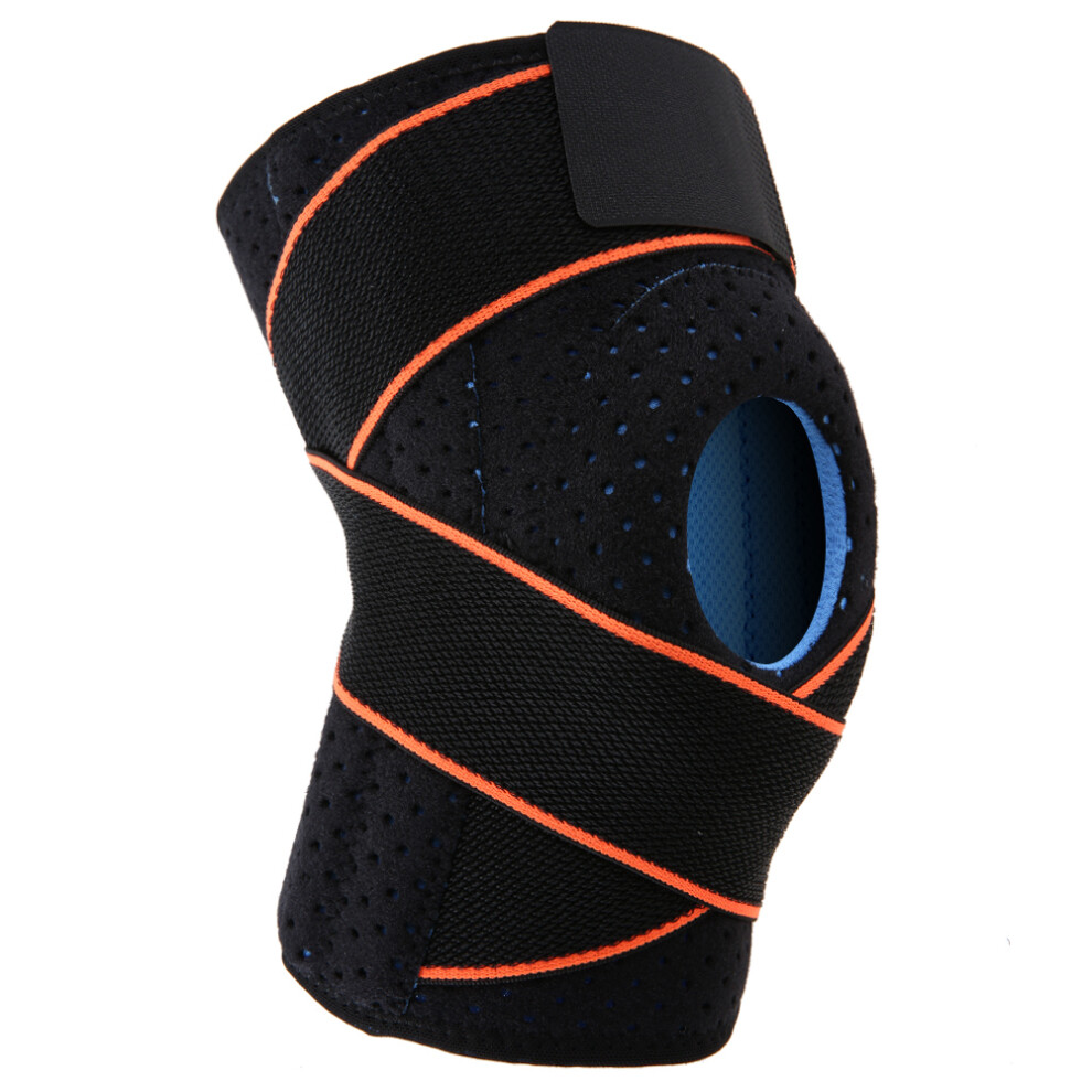 Black/Orange Adjustable Knee Brace Support Patella Sport Guard +