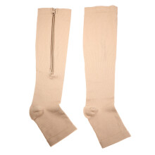 Mittelfuß-Socken Kniebandage mit Reißverschluss, Nude XXL