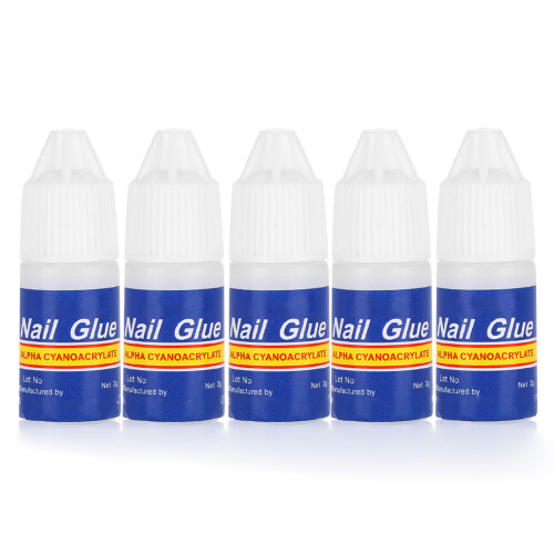 5x 3g Nagellackkleber für Glitzer & Steine