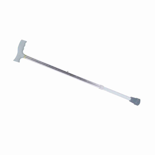Anti Slip Alloy Cane 10 Level Height Adjustable Silver 1