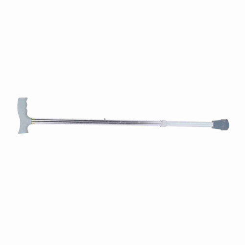 Anti Slip Alloy Cane 10 Level Height Adjustable Silver 2