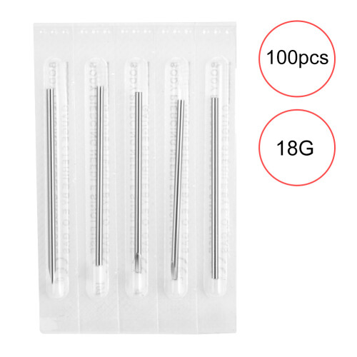 100 Stks Steriele Wegwerp Tattoo/Piercing Naalden 18G