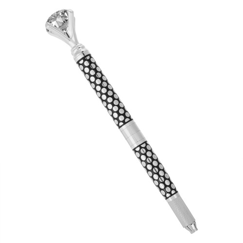 Manual Detachable Crystal Tattoo Pen for Eyebrows Silver 1
