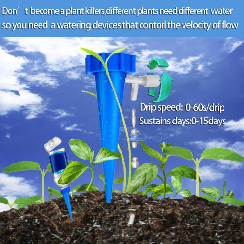 Auto Drip Watering Spikes Adjustable Flow 2