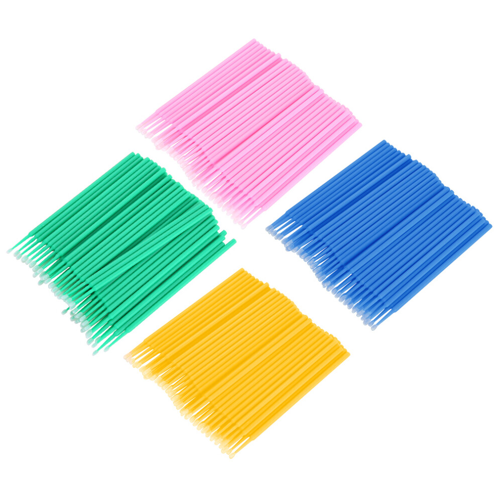 400pcs Disposable Cotton Eyelash Cleaning Sticks Micro Brush Swabs