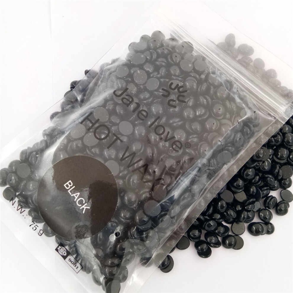 Black 75G Hard Wax Beeswax Pellets Arm Body Hair Removal