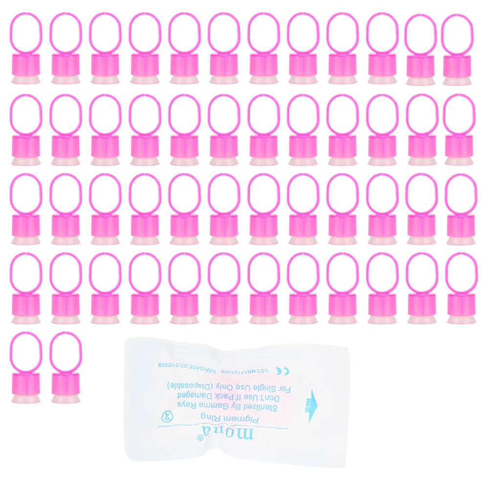 50Pcs/set Disposable Tattoo Ink Ring Cups Sponge Pigment Holder Red