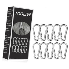 10 stuks roestvrijstalen karabijnhaken, extra stevig, 50 mm x 5 mm, premium kwaliteit