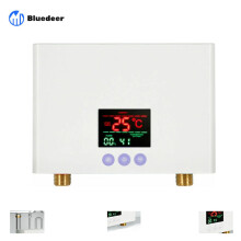 3-kW-Durchlauferhitzer, Mini-Elektro-Durchlauferhitzer zur Wandmontage mit LED-Anzeige, 3 Temperaturstufen und Fernbedienung