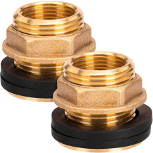 stuks 3/4 inch regenwatertankdoorvoer, messing wandfitting met rubberen afdichting, regenwatertankfitting