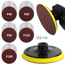 Discos de lixa de 125 mm com rosca M14, 50 peças, discos abrasivos para esmerilhadeira angular, grãos 10x 40/60/80/120/180 para lixamento.