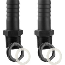 Conexión de rebosadero de 25 mm para depósito de agua de 1000 L, conexión macho para depósitos de agua de lluvia, conductos con juntas (9,8