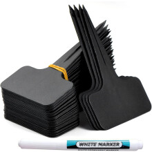 100 pcs Etiquette Jardin Exterieur Marqueurs en Plastique de Plantes Type T Plastique Etiquette Potager avec Stylo étanche Etiquetage Réutil