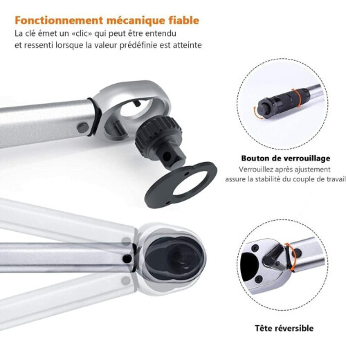 TACKLIFE Επαγγελματικό δυναμόκλειδο 1/2" (28-210N), ράβδος επέκτασης βαθμονόμησης 24T, μει 1