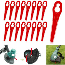 100 Pcs Lames en Plastique de Rechange, Lame Coupe Bordure Tondeuse à Gazon en Plastique Lames pour Jardin et Pelouse Coupe Bordures (Rouge)