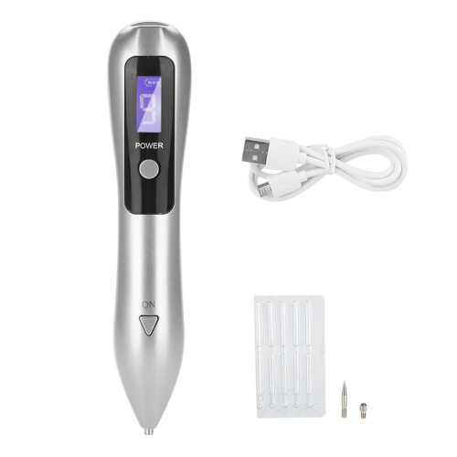 Tragbarer LCD-Punkt-Mole-Entfernungsstift Silber