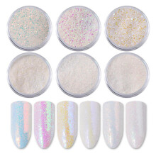 6x 1g/Flasche Weiß Photolumineszierender Glitzer für Nailart