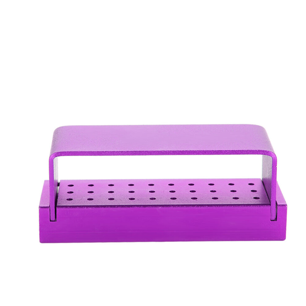 Purple Aluminium Dental Bur Holder Autoclavable