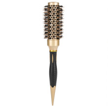 Portable Anion Anti-static Round Hair Comb Gold Black 32mm