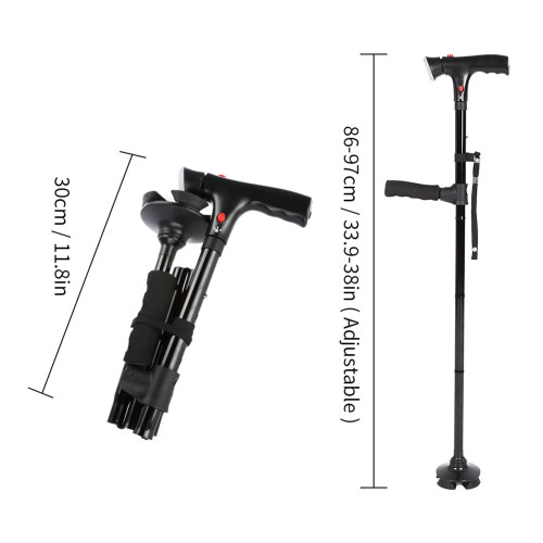 Bastone LED Pieghevole Sicurezza 4 Teste 2