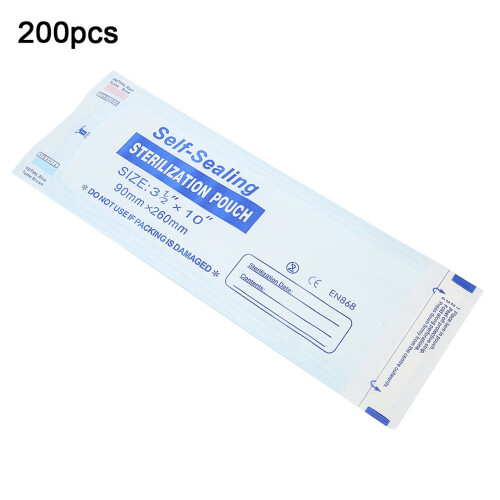 200 Stk. Dentalsterilisationsbeutel 90x260mm selbstklebend 1
