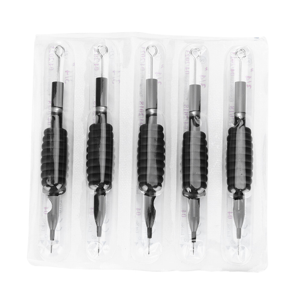 5PCS Disposable Sterile Tattoo Needles Silicone Grip 9RL