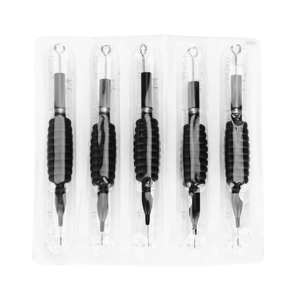 5PCS/Set Sterile Tattoo Needles Silicone Grip Makeup Tools 7RL