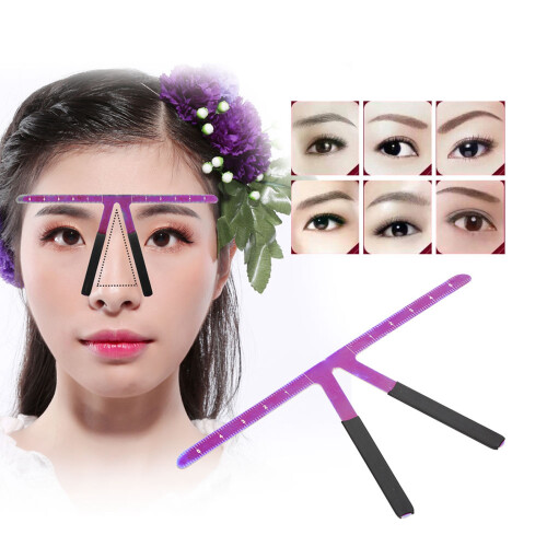 Purple Reusable Eyebrow Tattoo Shaping Ruler 2