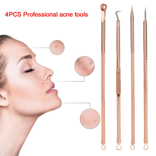4Pcs Rose Gold Stainless Steel Acne Remover 1