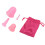 4pz Set Coppa Massaggio Silicone Anti Cellulite Rosa 4