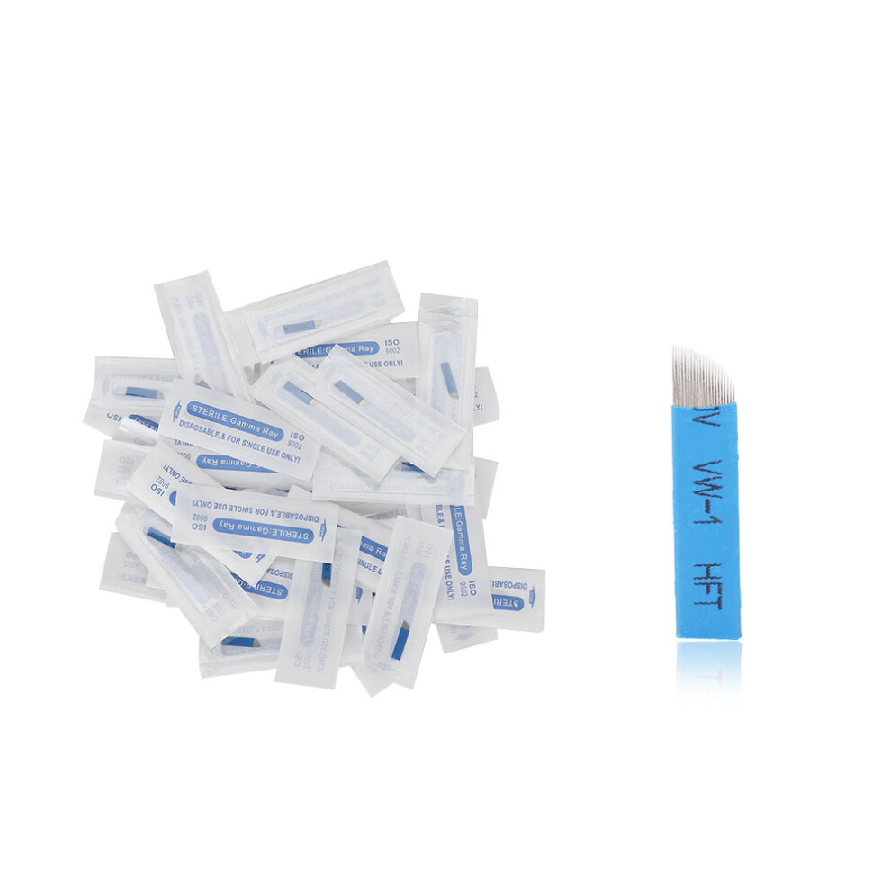 50pcs Permanent Makeup Eyebrow Microblading Needles 21 Pin