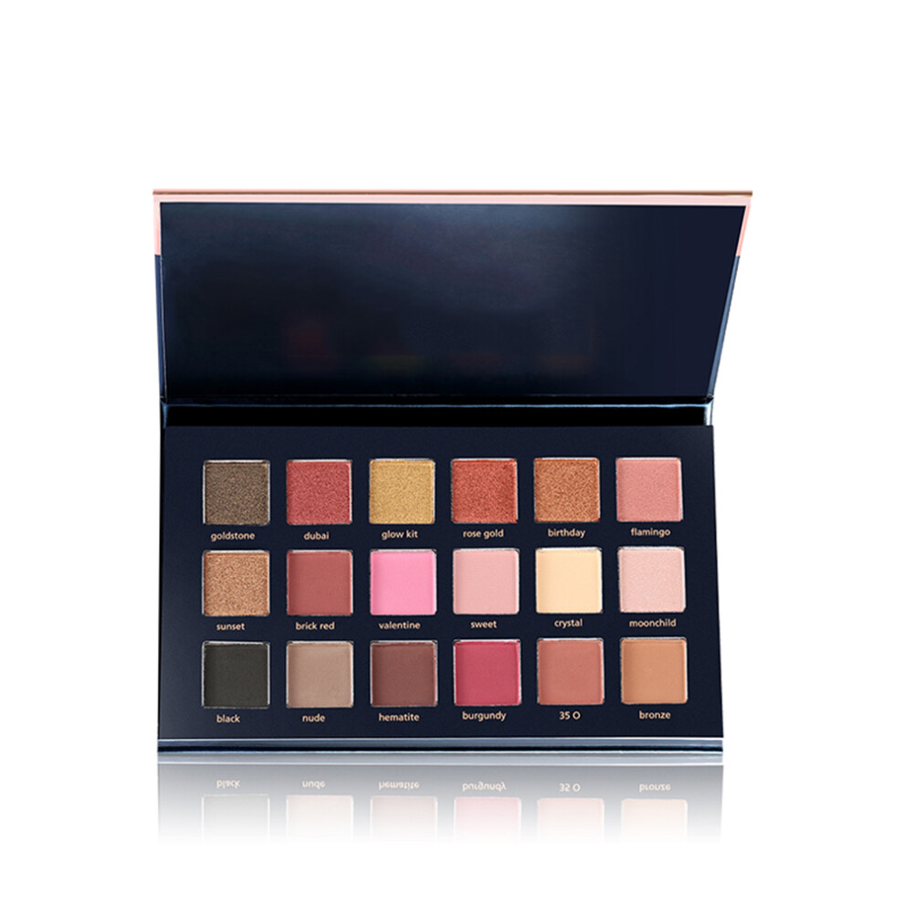 18 Colors Glazed Eyeshadow Palette Smooth Shining Matte