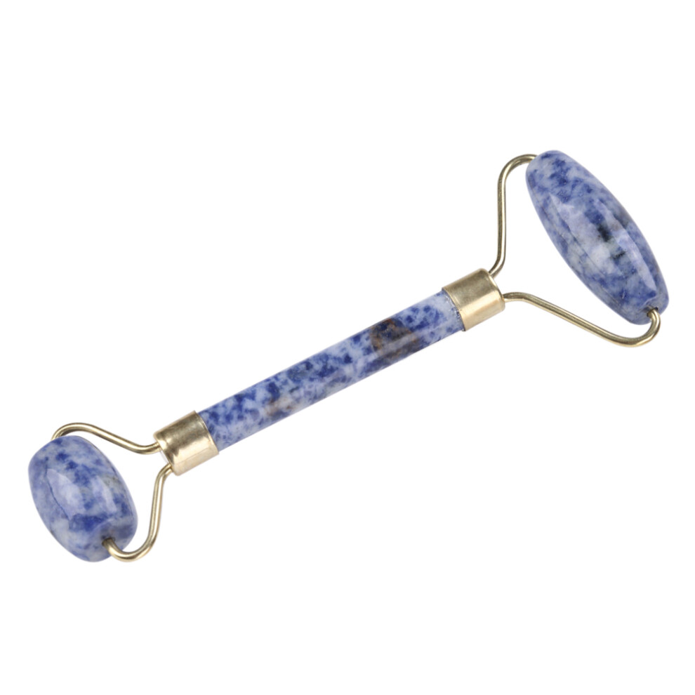 Blue Artificial Jade Doublehead Anti-Aging Face Eye Neck Massager