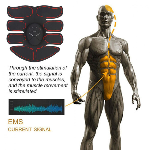 EMS Intelligent Training Patch (1 Abdomen   1 Main) (Black   Red) 2