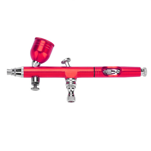 Red 0.2mm Gravity Feed Airbrush Gun Art Tattoo 1