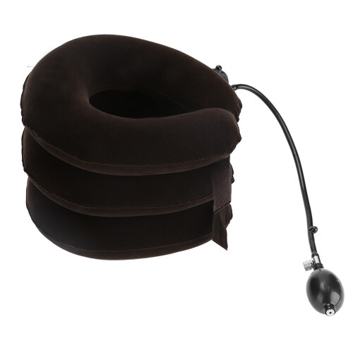 Portable Inflatable U Shape Cervical Neck Traction Device (Coffee)