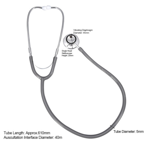 Double Head Stethoscope Medical Tool Grey 1