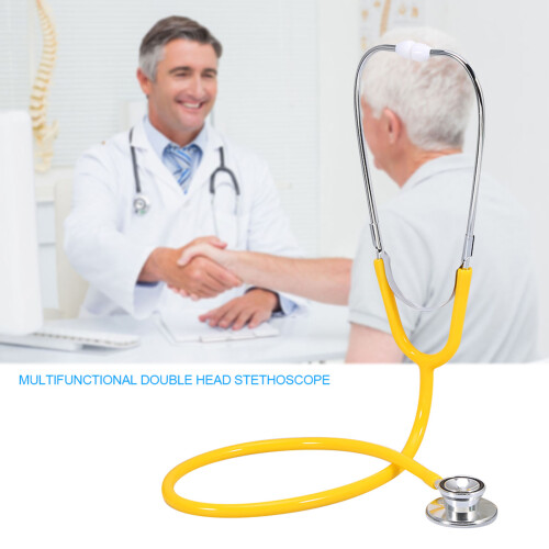 Double Head Stethoscope Medical Tool Yellow 1