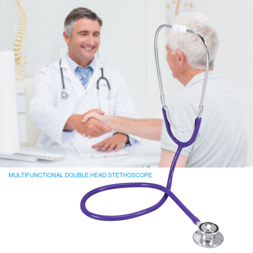 Double Head Stethoscope Medical Tool Purple 1