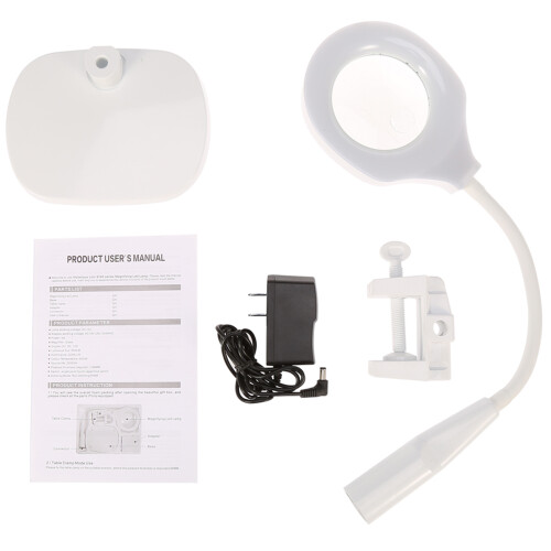 3x8xLED vergrootlamp met klem voor bureau