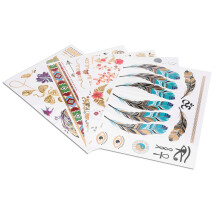5x Metallische Gold/Silber Tattoo-Aufkleber