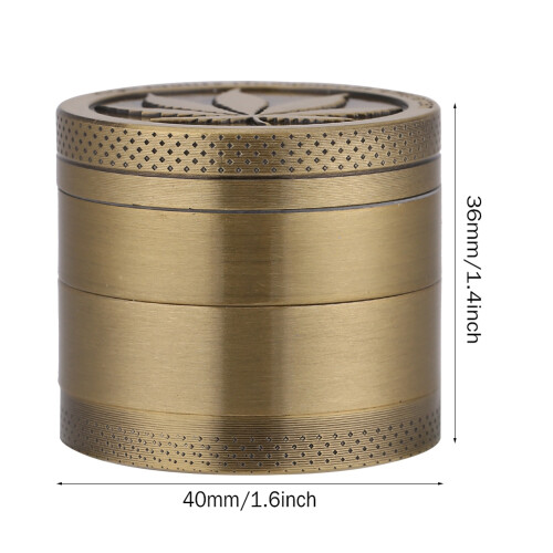 Zink-Legierung Kräutermühle mit Blatt-Design Bronze 1
