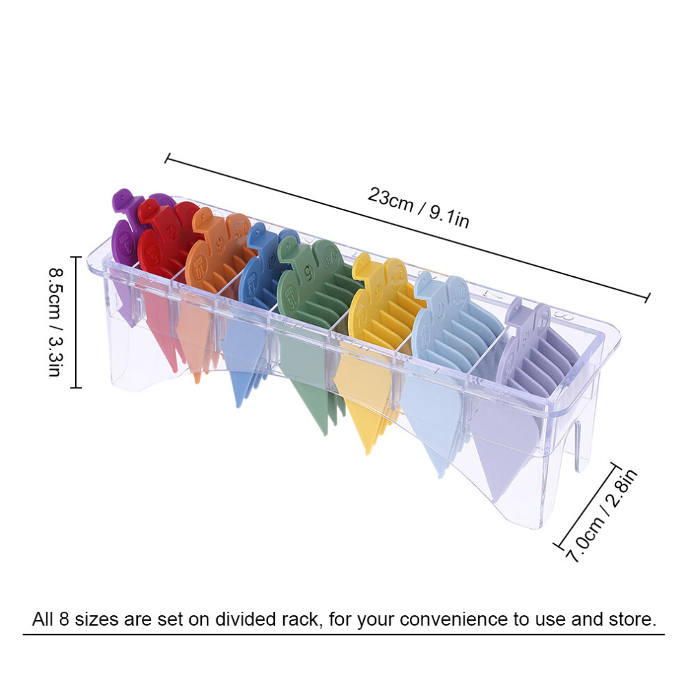 8 Sizes Colorful Hair Clipper Limit Comb Guide Set for Electric Shaver