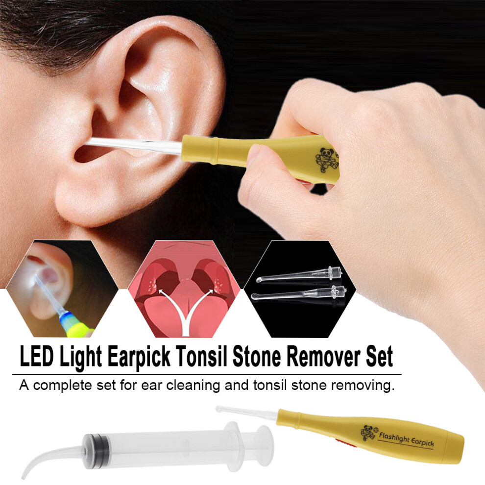 Led Light Earpick Tonsil Stone Remover With 3 Tips Oral Care Tool 448787304322