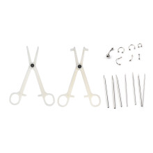 4-tlg. Körperpiercing-Set Ohren/Nase Zangen Nadeln