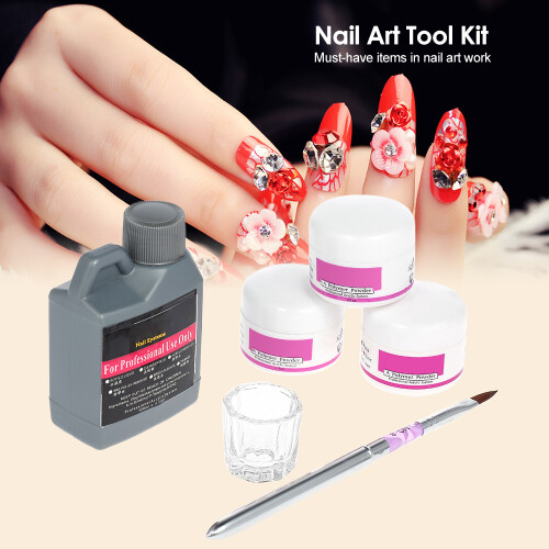 Nail Art DIY Kit: Acrylic Liquid/Powder/Pen 1
